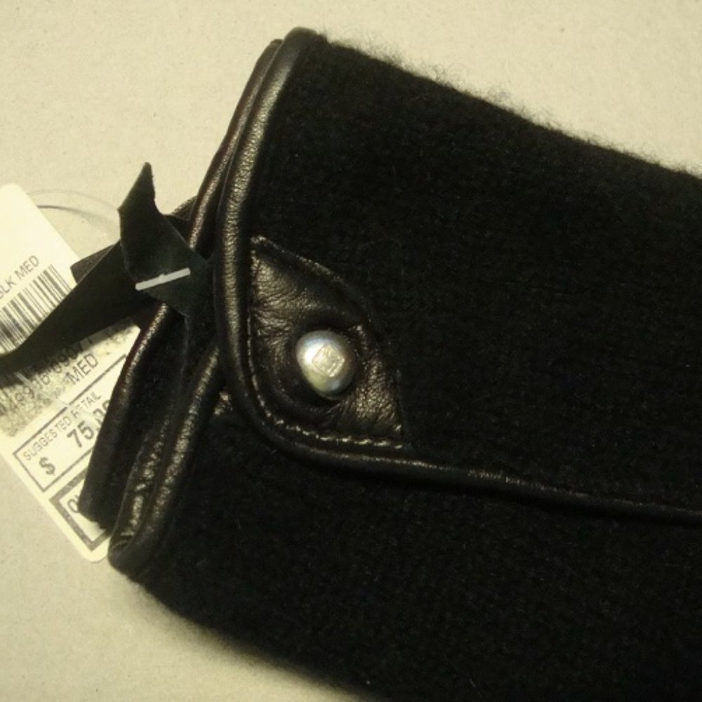 Michael Kors Black Knit/Leather Gloves - Picture 3 of 3